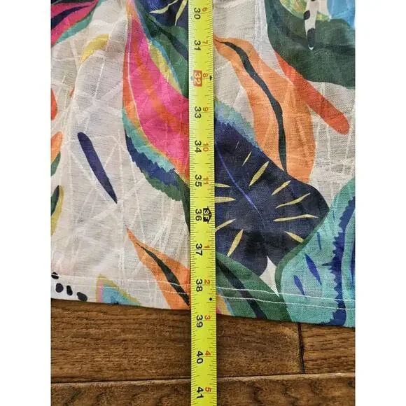 Ott Tropical Floral A-Line Skirt Boho Beach Resortwear Women's Size M Midi - Picture 8 of 10